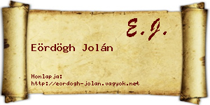 Eördögh Jolán névjegykártya