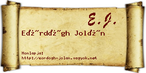 Eördögh Jolán névjegykártya