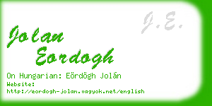 jolan eordogh business card