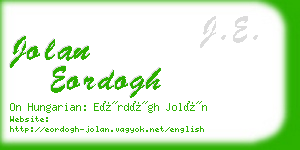 jolan eordogh business card